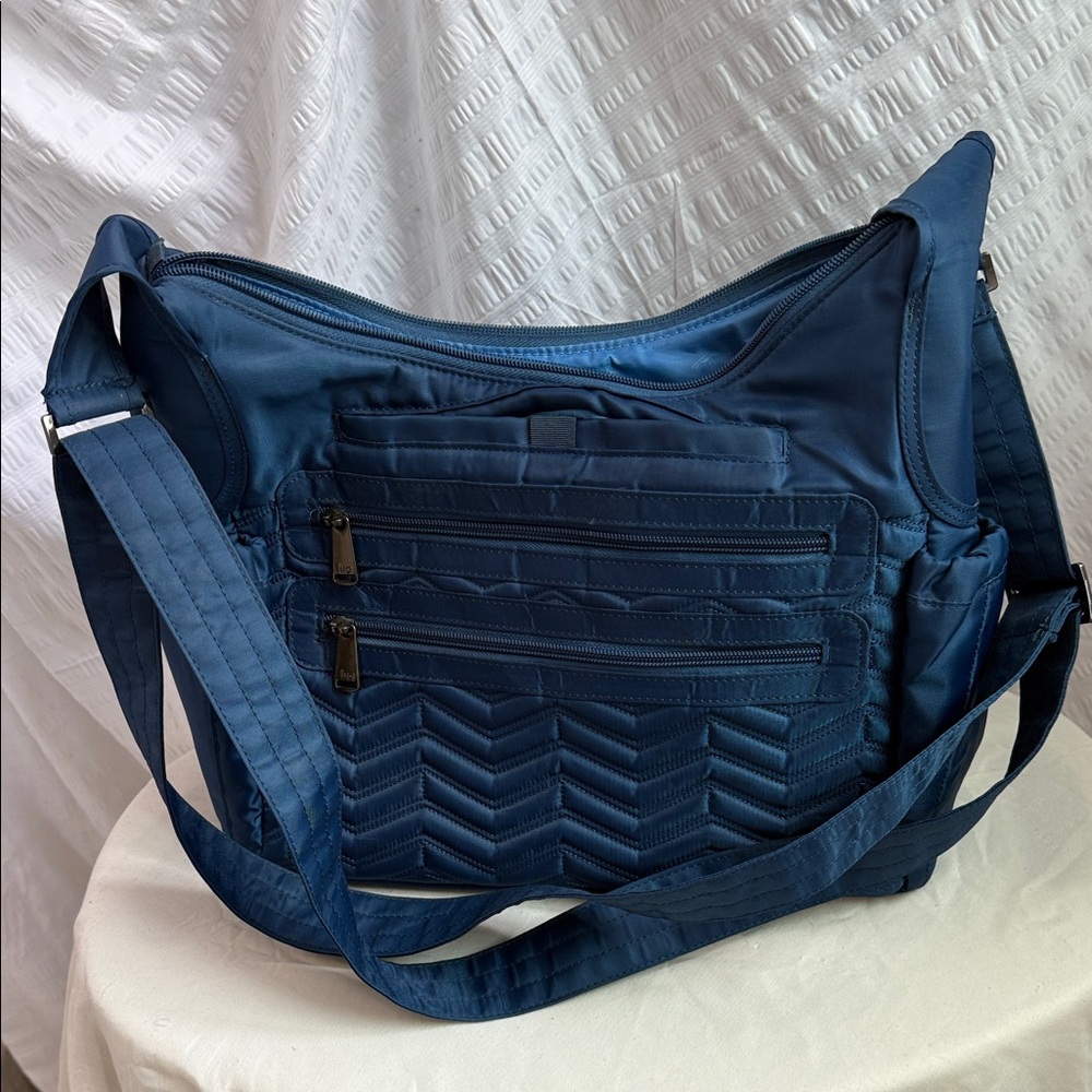 Lug Crossbody Bag in Navy Blue